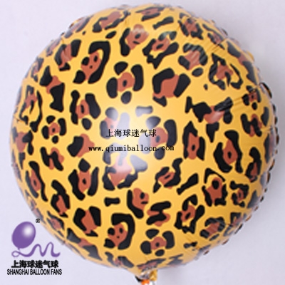 18“豹纹圆形铝箔球